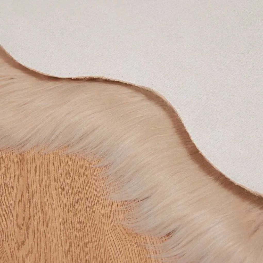 vidaXL Ψεύτικο Δέρμα Προβάτου Χαλί Tafalla Μπεζ 60 x 90 cm Πολυεστέρας