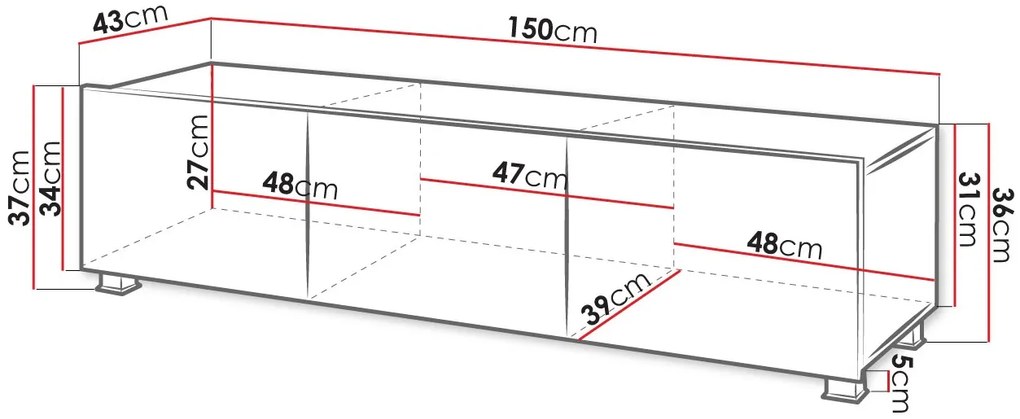 Έπιπλο τηλεόρασης Calabrini-Cashmere-Μήκος: 150 εκ.