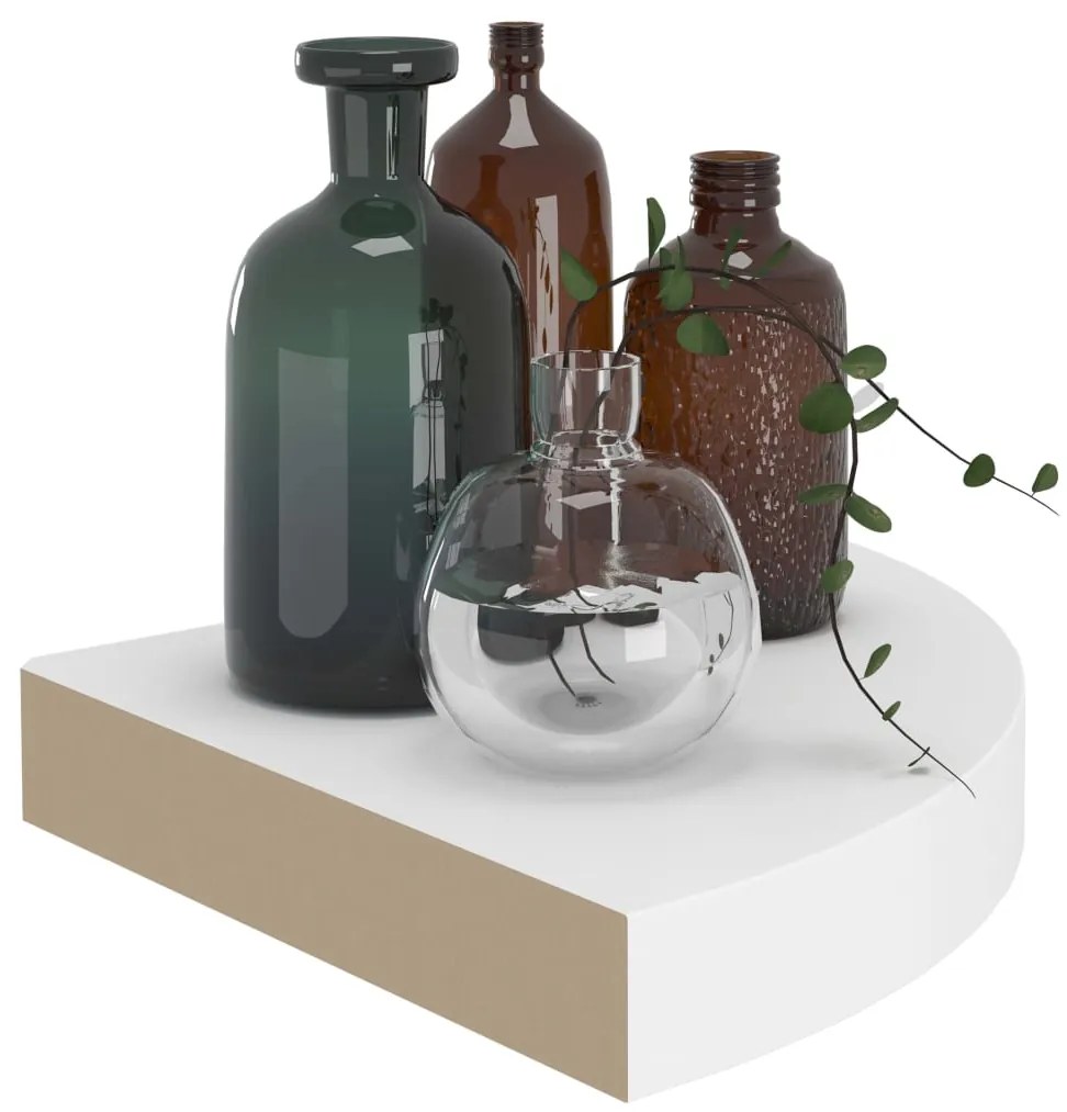 vidaXL Ράφια Τοίχου Γωνιακά 4 τεμ. Άσπρα 25x25x3,8 εκ. MDF