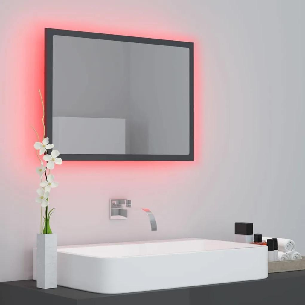 Καθρέφτης Μπάνιου με LED Γυαλ. Γκρι 60x8,5x37 εκ. Ακρυλικός - Γκρι