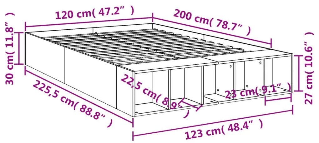 ΠΛΑΙΣΙΟ ΚΡΕΒΑΤΙΟΥ ΚΑΦΕ ΔΡΥΣ 120X200 ΕΚ. ΕΠΕΞΕΡΓΑΣΜΕΝΟ ΞΥΛΟ 3280579