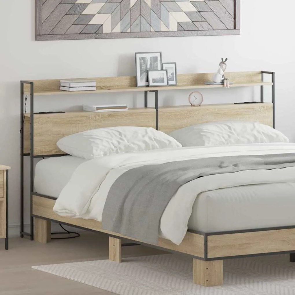 vidaXL Κεφαλάρι με ράφι Sonoma Δρυς 180 cm Επεξεργασμένο ξύλο