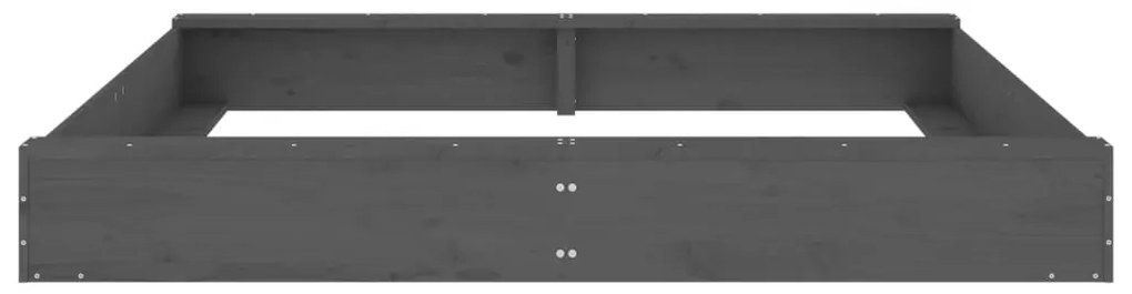 vidaXL Αμμοδόχος με Καθίσματα Γκρι Τετράγωνη από Μασίφ Ξύλο Πεύκου