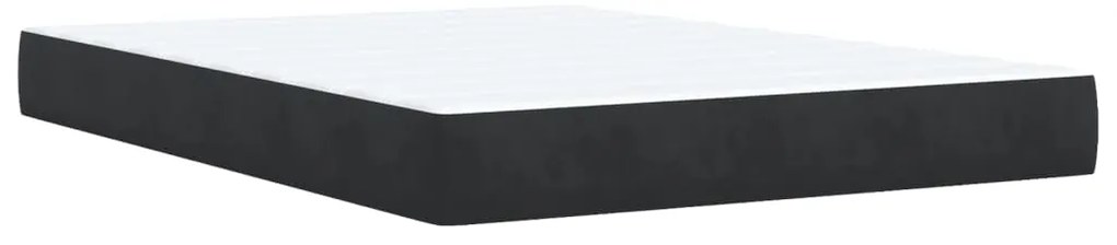 vidaXL Κρεβάτι Boxspring με Στρώμα Μαύρο 140x190 εκ. Βελούδινο