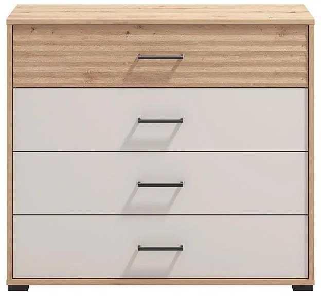 Κομότα - Συρταριέρα Modena 4F Artisan Oak - Cashmere 93x40x82 εκ. 93x40x82 εκ.