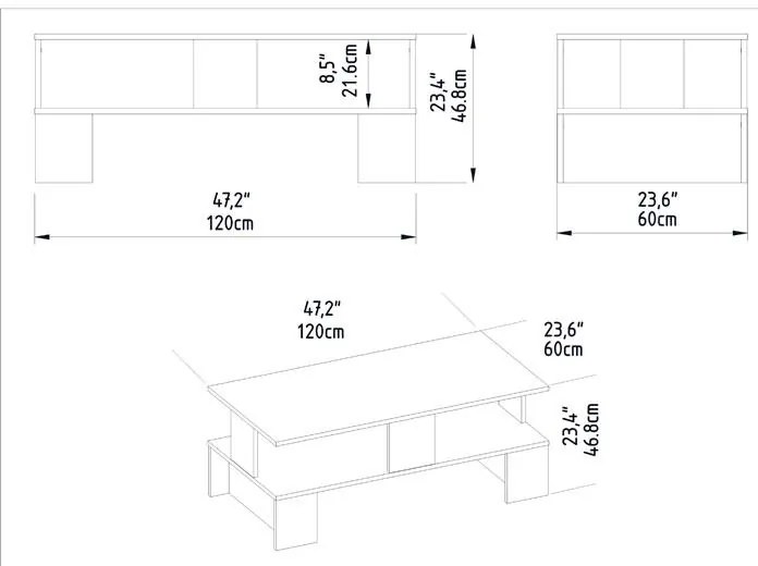 Τραπέζι σαλονιού Olly φυσικό 120x60x47εκ 120x60x47 εκ.