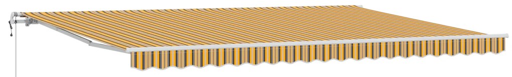 vidaXL Ανασυρόμενη τέντα Κίτρινο / Γκρι / Λευκό 500 x 350 εκ Πολύχρωμο