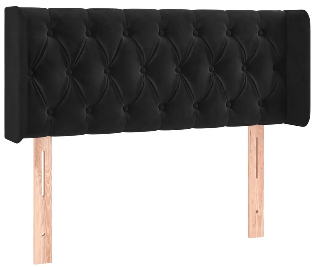 vidaXL Κεφαλάρι Κρεβατιού LED Μαύρο 103x16x78/88 εκ. Βελούδινο