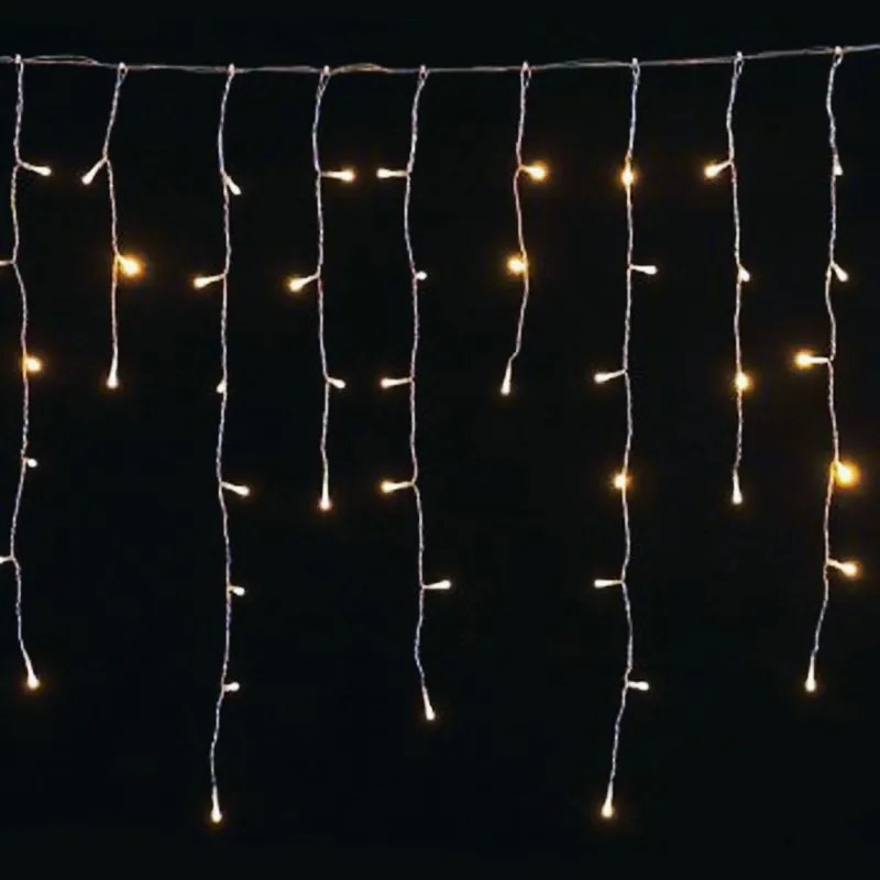 Vetur Βροχή Ασύμμετρη 300 LED Ενδιάμεσο - Soft Λευκό Σταθερό 6x0.7m Επεκτεινόμενο IP44 Διαφανές Καλώδιο 9780669