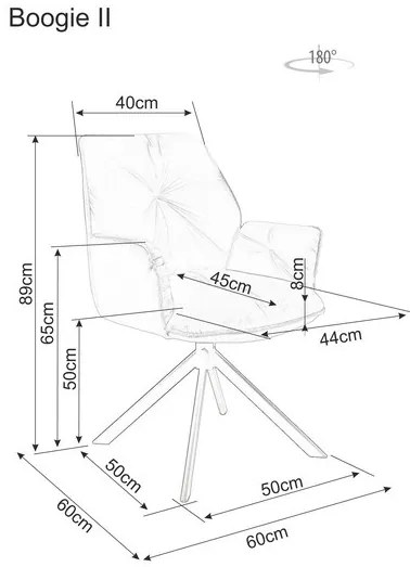 CHAIR BOOGIE II VELVET BLACK FRAME / ΓΚΡΙ ΜΠΛΟΥΒΕΛ 14 DIOMMI BOOGIEIIVCSZ