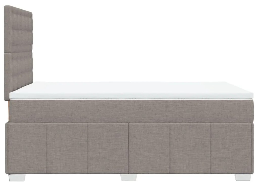 vidaXL Κρεβάτι Boxspring με Στρώμα Taupe 120x200 εκ. Υφασμάτινο