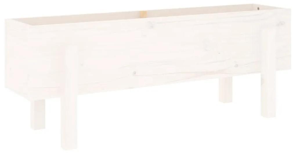 Ζαρντινιέρα Υπερυψωμένη 101x30x38 εκ. από Μασίφ Ξύλο Πεύκου - Λευκό