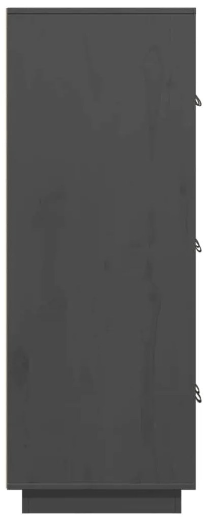 vidaXL Ντουλάπι Ψηλό Γκρι 67x40x108,5 εκ. από Μασίφ Ξύλο Πεύκου