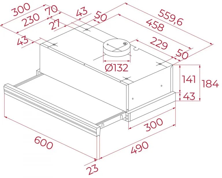 Εντοιχιζόμενος απορροφητήρας Teka CNL 6415, 113W, Class A, 60 cm, 3 στάδια, Τηλεσκοπικός, Βαλβίδα αντεπιστροφής, Ηλεκτρικός έλεγχος, LED, Μαύρο
