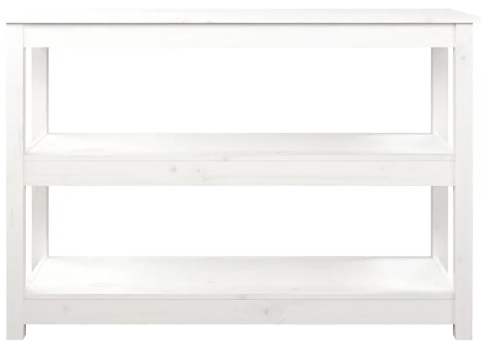 vidaXL Τραπέζι Κονσόλα Λευκό 110 x 40 x 74 εκ. από Μασίφ Ξύλο Πεύκου
