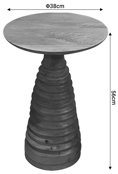 Βοηθητικό τραπέζι Souler Inart φυσικό μασίφ mango ξύλο Φ38x56εκ