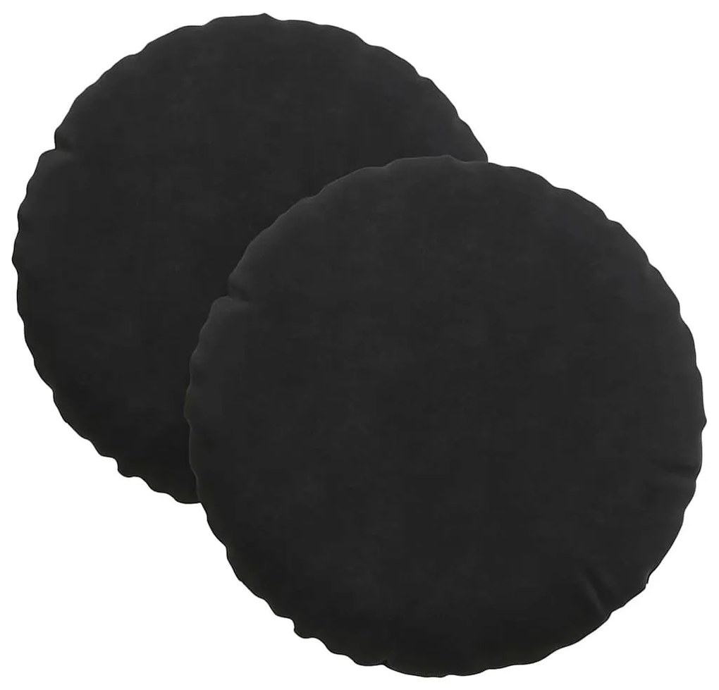 vidaXL Μαξιλάρια καθισμάτων 2 pcs Μαύρο Ø 40 x 13 εκ. Βελούδο