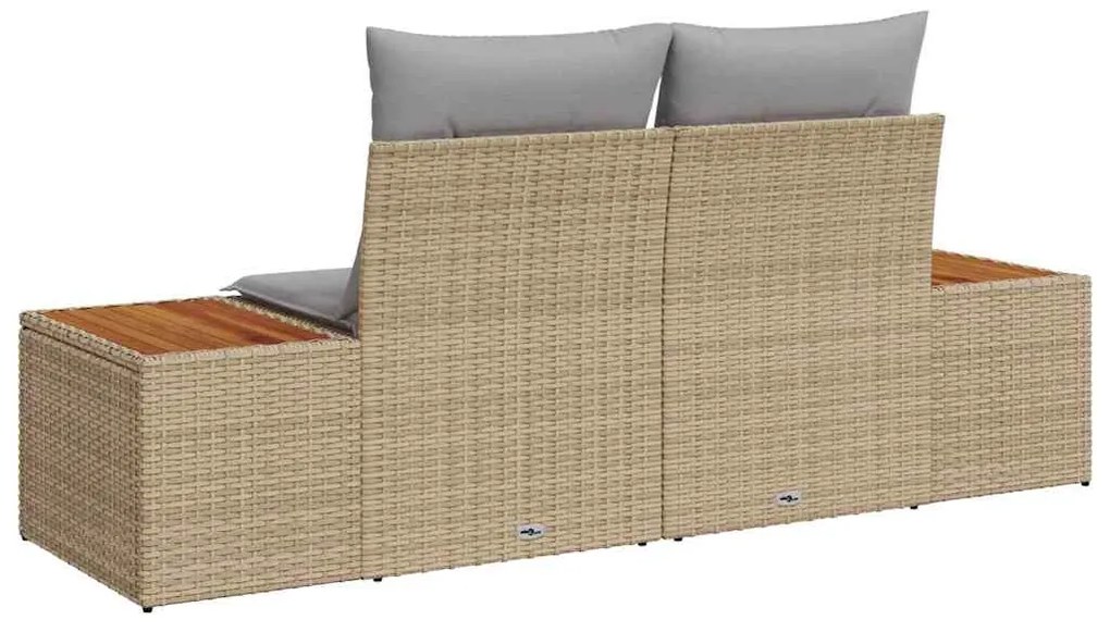 vidaXL Καναπές Κήπου Μπεζ 184 x 62 x 85εκ συνθετικό ρατάν