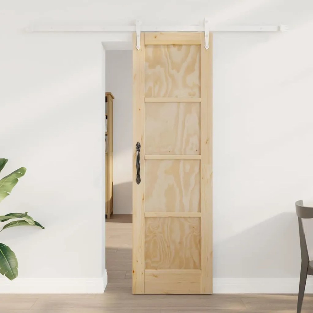 vidaXL Συρόμενη Πόρτα με Σετ Εξαρτημάτων 61x198.5 cm Στέρεο Ξύλο Πεύκο