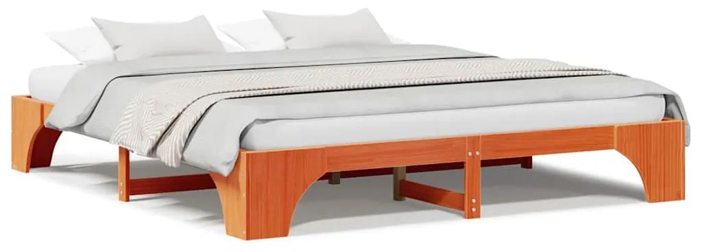 vidaXL Σκελετός Κρεβατιού Καφέ κεριού 180 x 200 cm Μασίφ ξύλο πεύκου