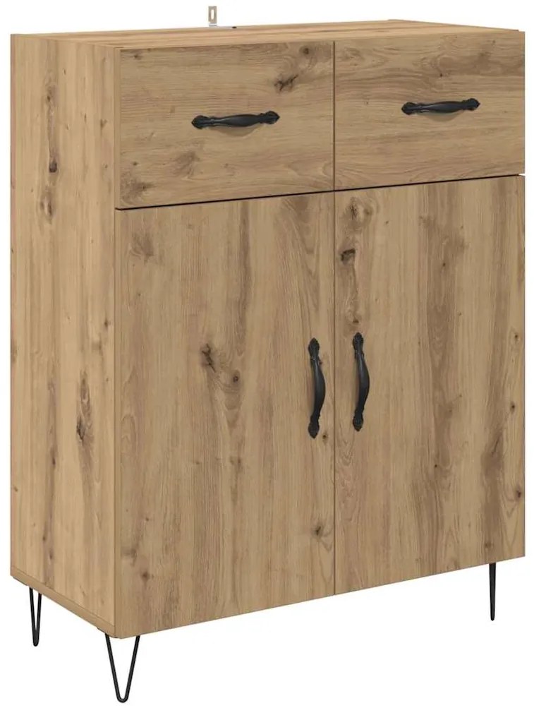 vidaXL Πλαϊνό γραφείο με συρτάρι Artisan Oak 69,5 x 34 x 90 εκ.