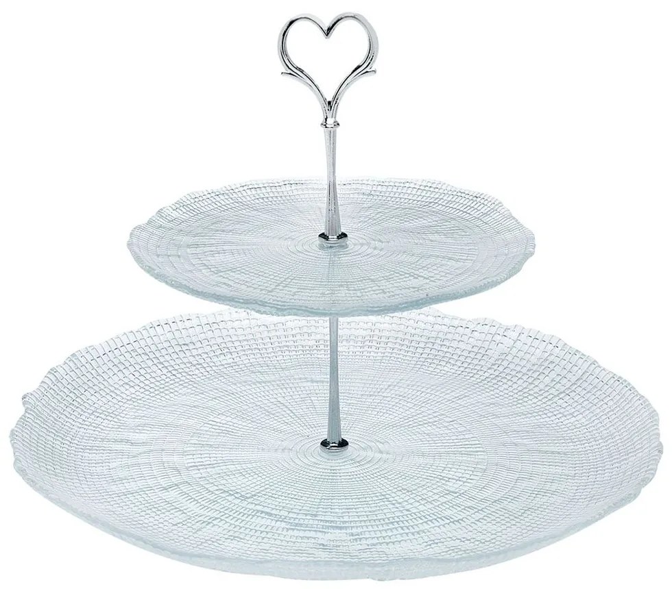 Ορντεβιέρα Διώροφη Kanvas 80.260.73 Φ33/21cm Clear Cryspo Trio Glass