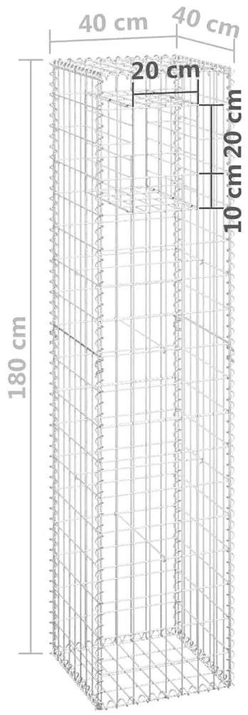 vidaXL Συρματοκιβώτια Στύλοι 2 τεμ. 40 x 40 x 180 εκ. Σιδερένιοι