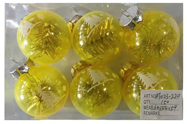 Σετ Χριστουγεννιάτικες μπάλες - 6cm - 6pcs - 232204