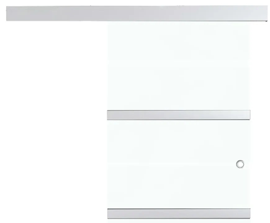 vidaXL Συρόμενη Πόρτα Ασημί 76x205εκ. Γυαλί ESG/Αλουμίνιο Μαλακά Στοπ