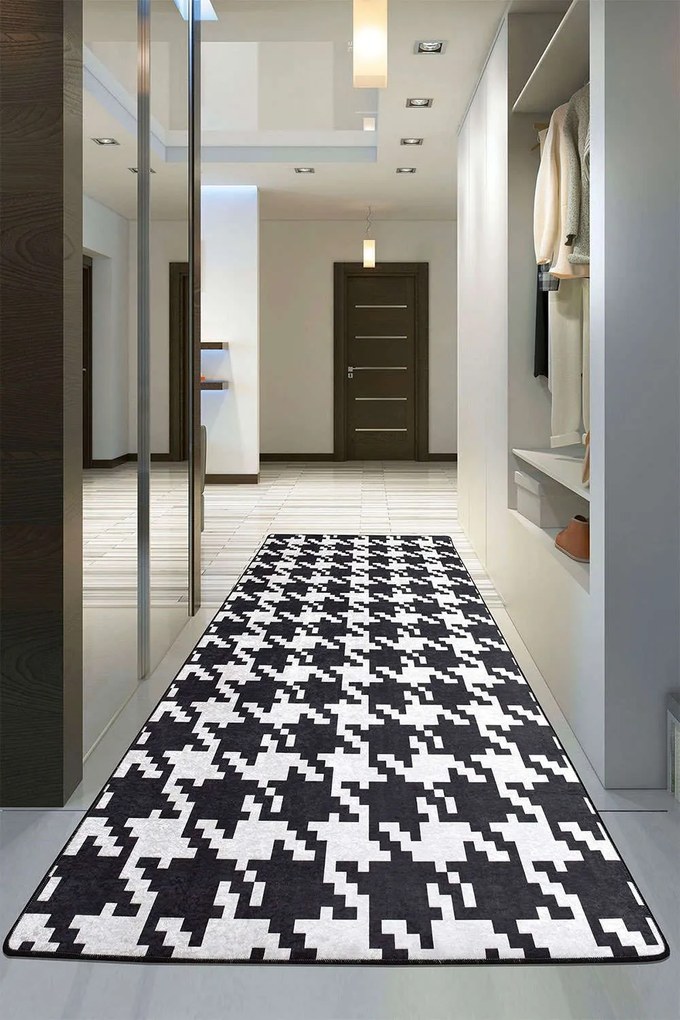Χαλί Kazayağı Djt Black-White Conceptum Hypnose 80X120cm