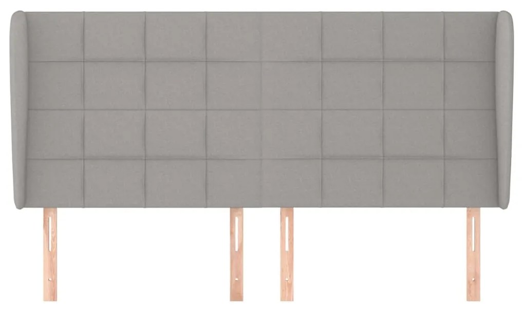 Κεφαλάρι με Πτερύγια Ανοιχτό Γκρι 163x23x118/128 εκ. Υφασμάτινο 3117962