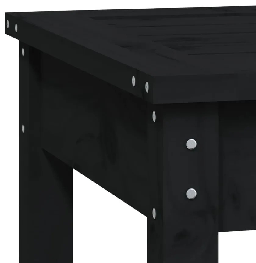 vidaXL Πάγκος Κήπου Διθέσιος Μαύρο 159,5x44x45 εκ. Μασίφ Ξύλο Πεύκου
