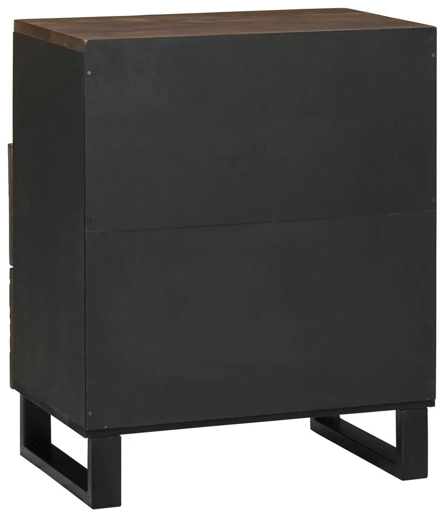 vidaXL Κομοδίνο - 50x33x60 εκ., φτιαγμένο από μασίφ μάνγκο και μηχανική ξυλεία.