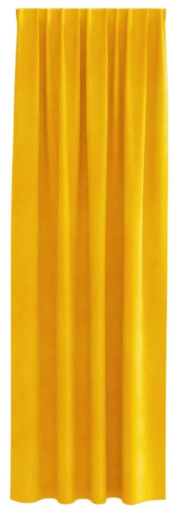 vidaXL Κουρτίνες 2 pcs κίτρινο μουσταρδί 140 x 245 cm Βελούδο