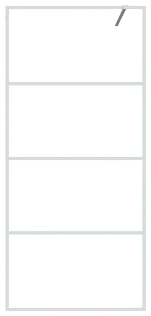 Διαχωριστικό Ντουζιέρας Λευκό 90x195 εκ. από Διάφανο Γυαλί ESG - Λευκό