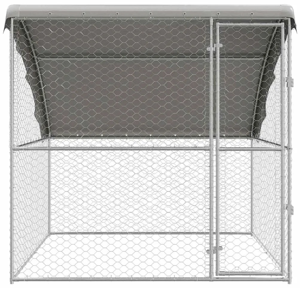 vidaXL Κλουβί Σκύλου με αποθήκευση Ασημί 2 x 2 x 2 m Ατσάλι