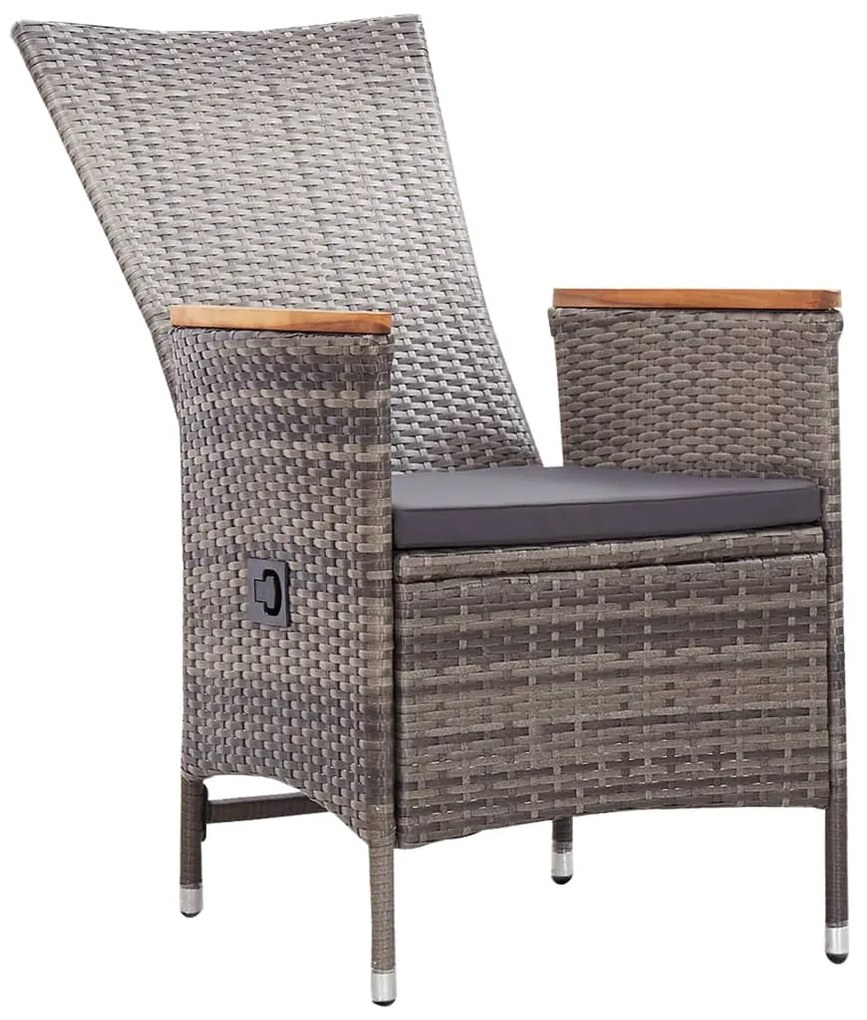 vidaXL Σετ Τραπεζαρίας Κήπου 3 Τεμαχίων Γκρι