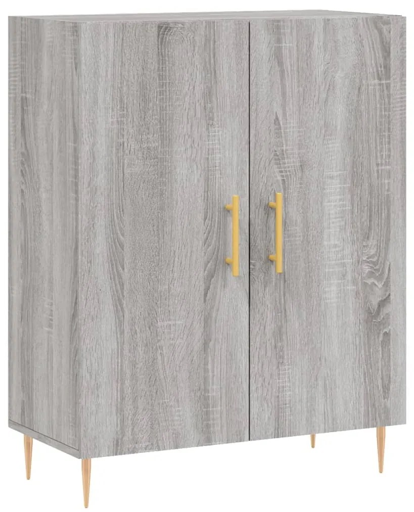 vidaXL Ντουλάπι Γκρι Sonoma 69,5 x 34 x 180 εκ. Επεξεργασμένο Ξύλο