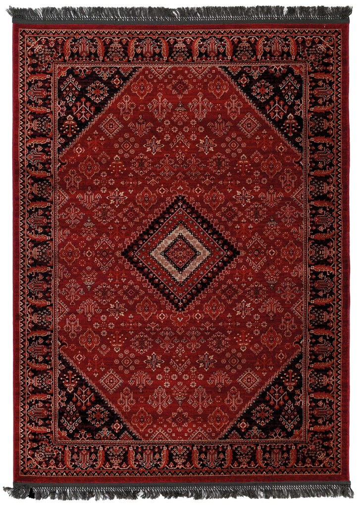 Κλασικό χαλί Afgan 306A D.RED BLACK Royal Carpet - 80 x 2000 cm