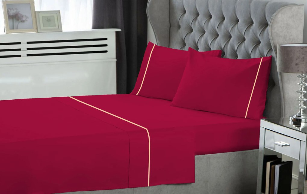 Σετ Σεντόνια Polycotton Υπέρδιπλα 240x270εκ. Cherry Le Blanc 7005950-17