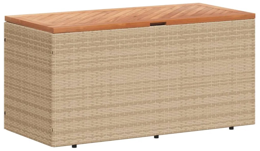 vidaXL Κουτί Αποθ. Κήπου Μπεζ 110x50x54 εκ. Συνθ. Ρατάν/Μασίφ Ακακία
