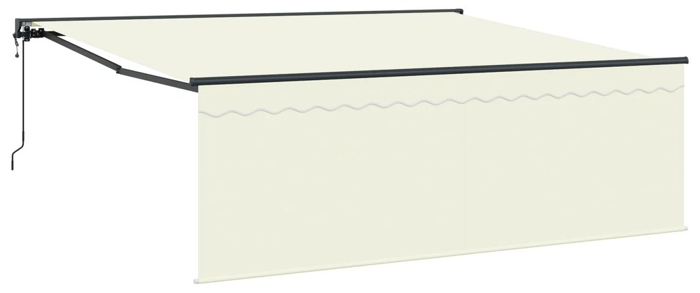 vidaXL Αυτομάτως Αναδιπλούμενη Τέντα Κρεμ 350 x 250 cm