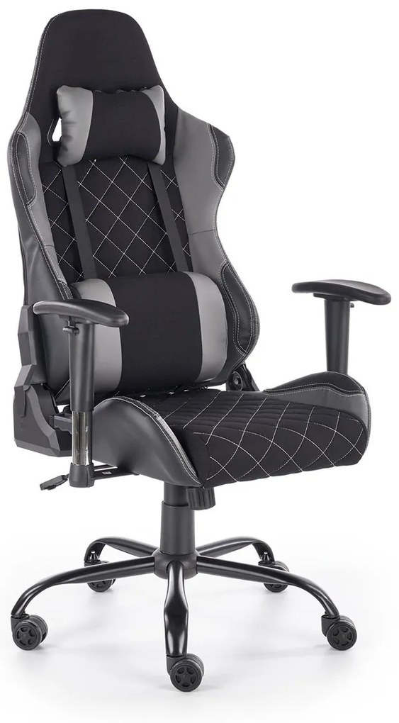 ΚΑΡΕΚΛΑ ΓΡΑΦΕΙΟΥ / GAMER CAIN ΜΑΥΡΟ / ΓΚΡΙ 69x62x127-134cm