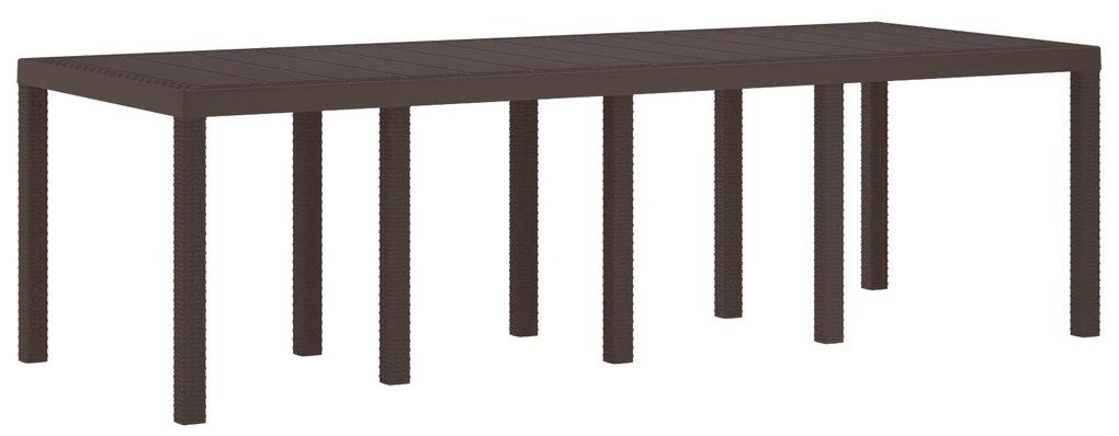 vidaXL Τραπέζι Κήπου Καφέ 250x100x73 cm Poly Rattan