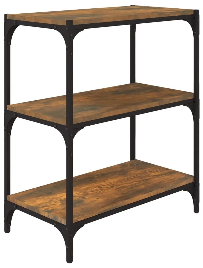 vidaXL Βιβλιοθήκη Καπνιστή Δρυς 60 x 33 x 70,5 εκ. Επεξ. Ξύλο &amp; Ατσάλι