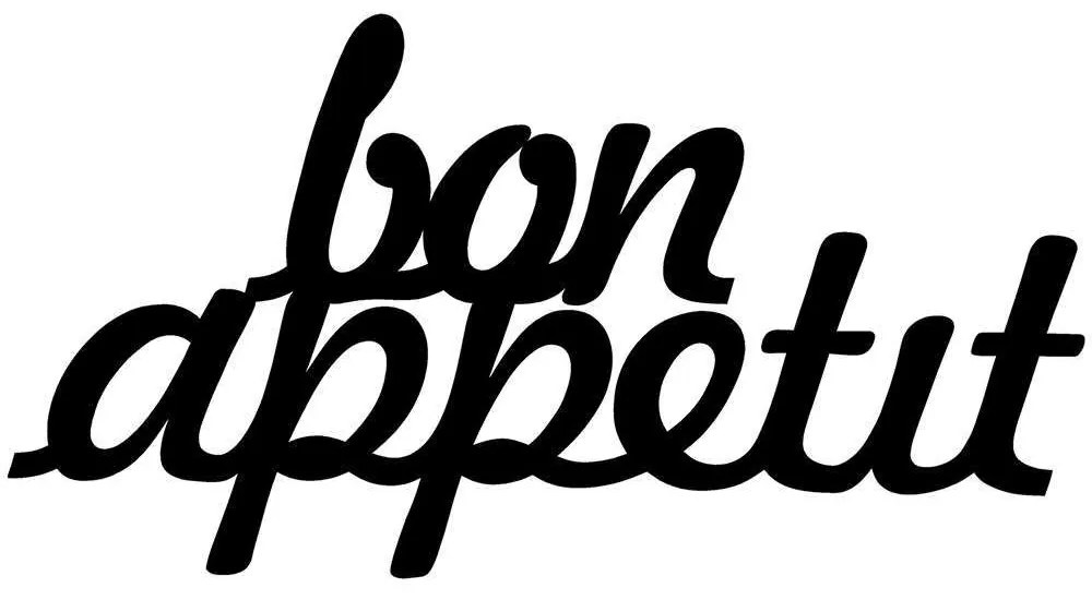 Διακοσμητικό Τοίχου Bon Appetit 891TNL1359 50x30cm Black Wallity Μέταλλο