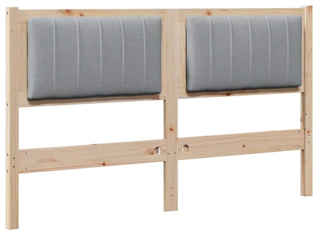 vidaXL Ταπετσαρισμένο κεφαλάρι Καφέ 135 cm Στερεά ξυλεία πεύκου