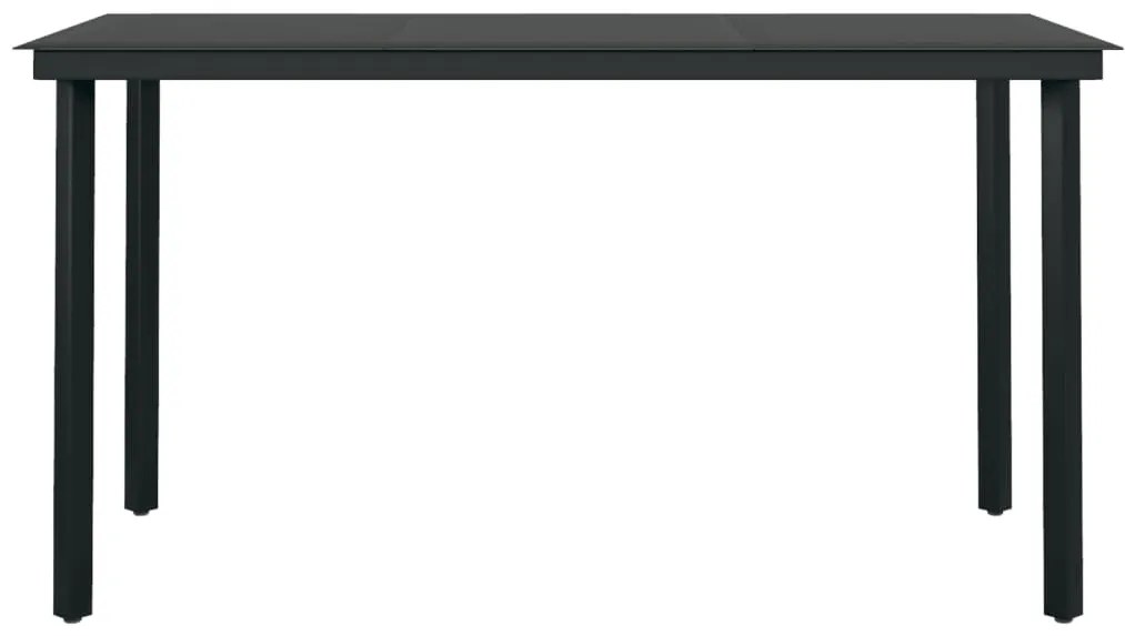 vidaXL Σετ Τραπεζαρίας Κήπου 7 Τεμαχίων Γκρι / Μαύρο