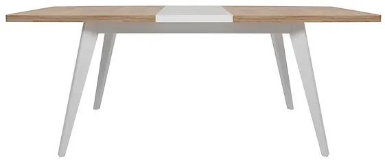 Τραπέζι Boston BH125, Westminster δρυς, Γυαλιστερό λευκό, 76x90x160cm, 39 kg, Επιμήκυνση, Πλαστικοποιημένη μοριοσανίδα, Ξύλο | Epipla1.gr