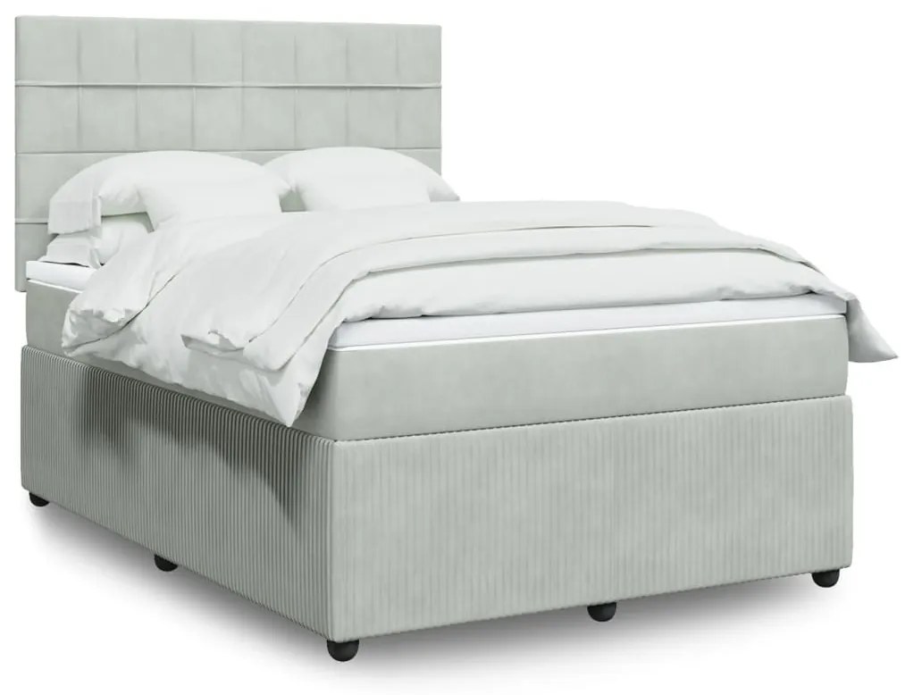 ΚΡΕΒΑΤΙ BOXSPRING ΜΕ ΣΤΡΩΜΑ ΑΝΟΙΧΤΟ ΓΚΡΙ 160X200 ΕΚ. ΒΕΛΟΥΔΙΝΟ 3294682